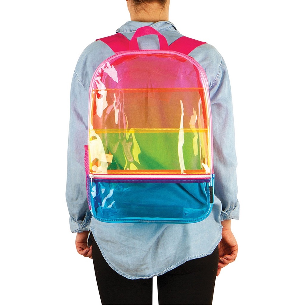 HP! Transparent Vinyl Rainbow Clear Stadium Backpack - Multicolor - Picture 2 of 7